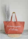 Sac en coton délavé rose ocre