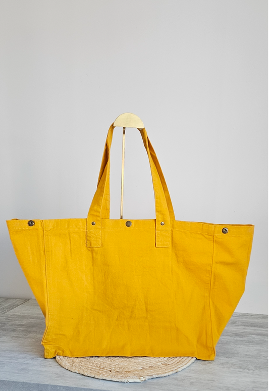 Sac en coton délavé Jaune moutarde
