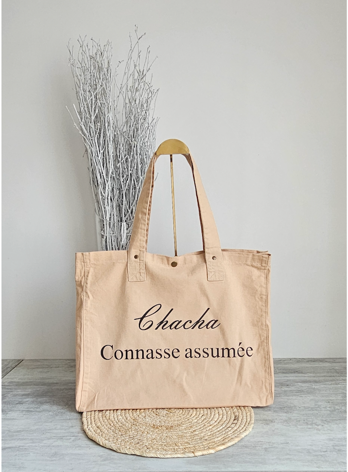 Sac en coton délavé Pêche