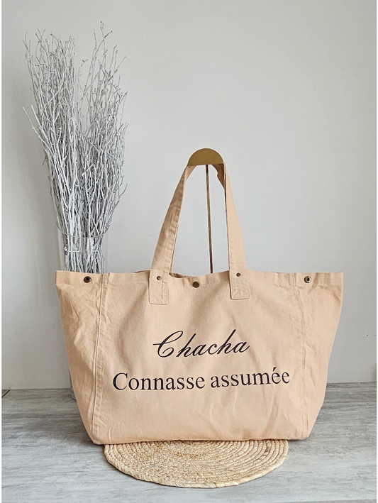 Sac en coton délavé Pêche