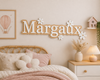 Prénom bi-matière personnalisé "Marguerites"