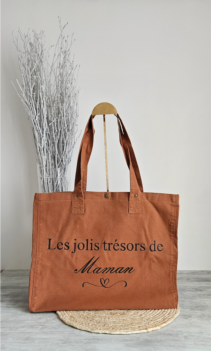 Sac en coton délavé marron